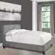 Jody Cornflower Gray Performance Fabric Queen Upholstered Panel Bed