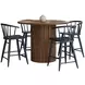 Auden Black and Chestnut 5 Piece Counter Height Dining Set
