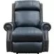 Blair Shoreham Blue Leather Power Recliner with Nailhead Trim and USB Charging