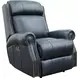 Blair Shoreham Blue Leather Power Recliner with Nailhead Trim and USB Charging