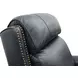Blair Shoreham Blue Leather Power Recliner with Nailhead Trim and USB Charging