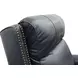 Blair Shoreham Blue Leather Power Recliner with Nailhead Trim and USB Charging