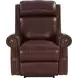 Blair Marisol Cabernet Leather Power Recliner with Nailhead Trim and USB Charging