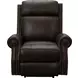 Blair Ashford Walnut Leather Power Recliner with Nailhead Trim and USB Charging