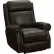 Blair Ashford Walnut Leather Power Recliner with Nailhead Trim and USB Charging