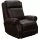 Blair Ashford Walnut Leather Power Recliner with Nailhead Trim and USB Charging