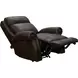 Blair Ashford Walnut Leather Power Recliner with Nailhead Trim and USB Charging