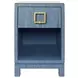 Blair Blue Dyed Square 1 Drawer Glass Top Side Table