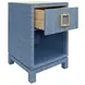 Blair Blue Dyed Square 1 Drawer Glass Top Side Table