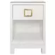 Blair White Square 1 Drawer Glass Top Side Table