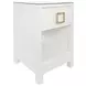 Blair White Square 1 Drawer Glass Top Side Table