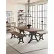 Blayne Natural Walnut and Antique Zinc 90" Dining Bench with Live Edge