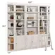 Boca Cottage White 6 Piece Library Wall With Corner Bookcases