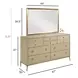 Lenox Alabaster and Gold 8 Drawer Straddella Dresser with Rectangular Anaheim Mirror