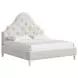 Haven Warm White and Ivory Queen Upholstered Panel Bed