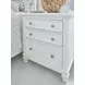 Harborwick White Dove White 3 Drawer Nightstand with USB Charging
