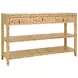 Briar Brown 52" Glass Top Console Table with 3 Drawers