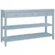 Briar Light Blue 52" Glass Top Console Table with 3 Drawers