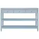 Briar Light Blue 52" Glass Top Console Table with 3 Drawers