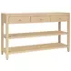 Briar Natural 52" Glass Top Console Table with 3 Drawers