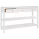 Briar Textured White Linen Soft Close 3 Drawer Sofa Table With Two Open Shelve
