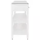 Briar Textured White Linen Soft Close 3 Drawer Sofa Table With Two Open Shelve
