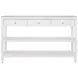 Briar Textured White Linen Soft Close 3 Drawer Sofa Table With Two Open Shelve