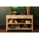 Briar Brown 52" Glass Top Console Table with 3 Drawers