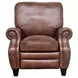 Briarwood Wenlock Tawny Leather Push Thru The Arms Recliner with Nailhead Trim