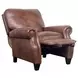 Briarwood Wenlock Tawny Leather Push Thru The Arms Recliner with Nailhead Trim