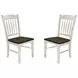 British Isles Chalk Cocoa Bean Slatback Side Chair Set of 2