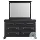 Sumner Distressed Black 7 Drawer Dresser And Mirror