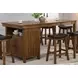 Brigantine Distressed Walnut Extendable Rectangular Counter Height Kitchen Island Set