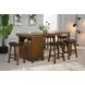 Brigantine Distressed Walnut Extendable Rectangular Counter Height Kitchen Island Set