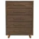 Perth Brown 5 Drawer Chest with LED