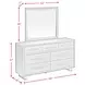 Perth Brown 7 Drawer Dresser and Rectangular Mirror with LED