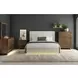 Perth Beige and Brown King Upholstered Platform Bed with LED