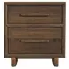 Perth Brown 2 Drawer Nightstand with USB Charging and LED
