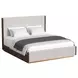 Perth Beige and Brown King Upholstered Platform Bed with LED