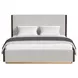 Perth Beige and Brown King Upholstered Platform Bed with LED