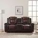 Briscoe Light And Dark Brown 76" Double Glider Reclining Console Loveseat