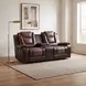 Briscoe Light And Dark Brown 76" Double Glider Reclining Console Loveseat