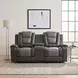 Briscoe Light And Dark Gray Double Glider Reclining Loveseat With Center Console