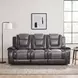 Briscoe Light And Dark Gray Double Reclining Sofa With Drop Down Cup Holders