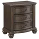 Rosalinda Mahogany 2 Drawer Nightstand with USB Charging