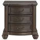 Rosalinda Mahogany 2 Drawer Nightstand with USB Charging