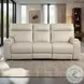 Bryluxe Taupe Leather Lay Flat Power Reclining Living Room Set with USB Charging