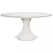 Bryce White 60" Round Glass Top Dining Table