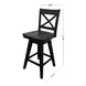 Wooden Barstools Black X Back Swivel Bar Stool Set of 2