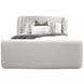 Shiloh White Mocha Performance Fabric Queen Upholstered Platform Bed